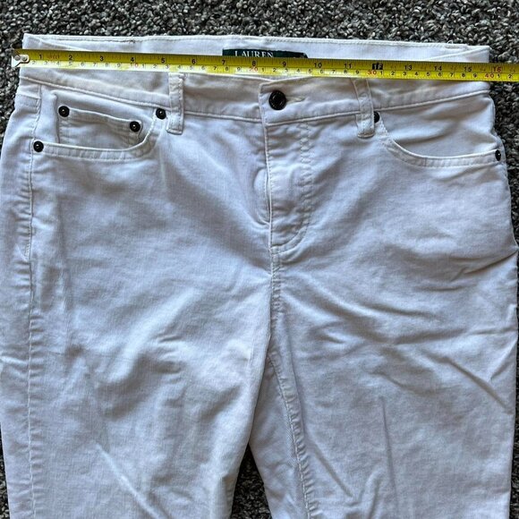 White Corduroy Lauren Ralph Lauren Straight Leg Pants, Womens Size 8 Pants - Picture 4 of 8